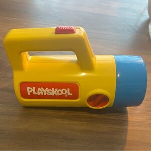 PLAYSKOOL Vintage 1986 Flashlight Yellow and Blue Kids Toy WORKING